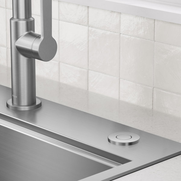 KRAUS Garbage Disposal Air Switch Kit In SpotFree Stainless Steel With